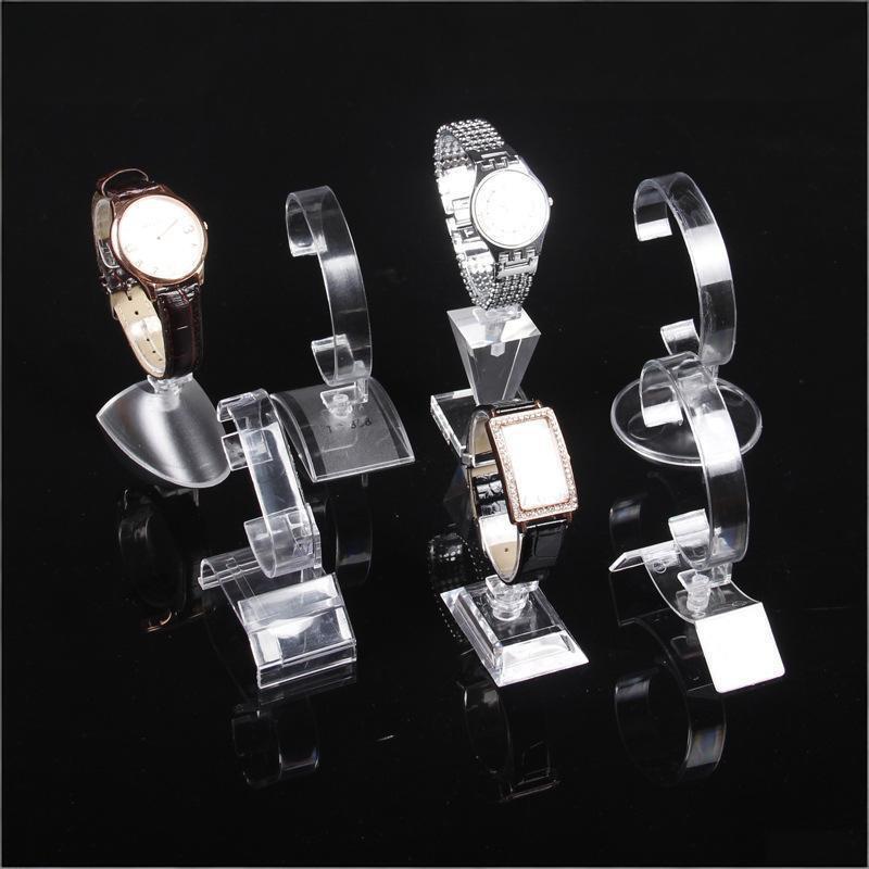 Jewelry And Watches Inc - 5個入り腕時計ディスプレイスタンド、Cサークル透明ホルダーカウンタースタンド、腕時計ブレスレットディスプレイ小道具、ギフトに最適