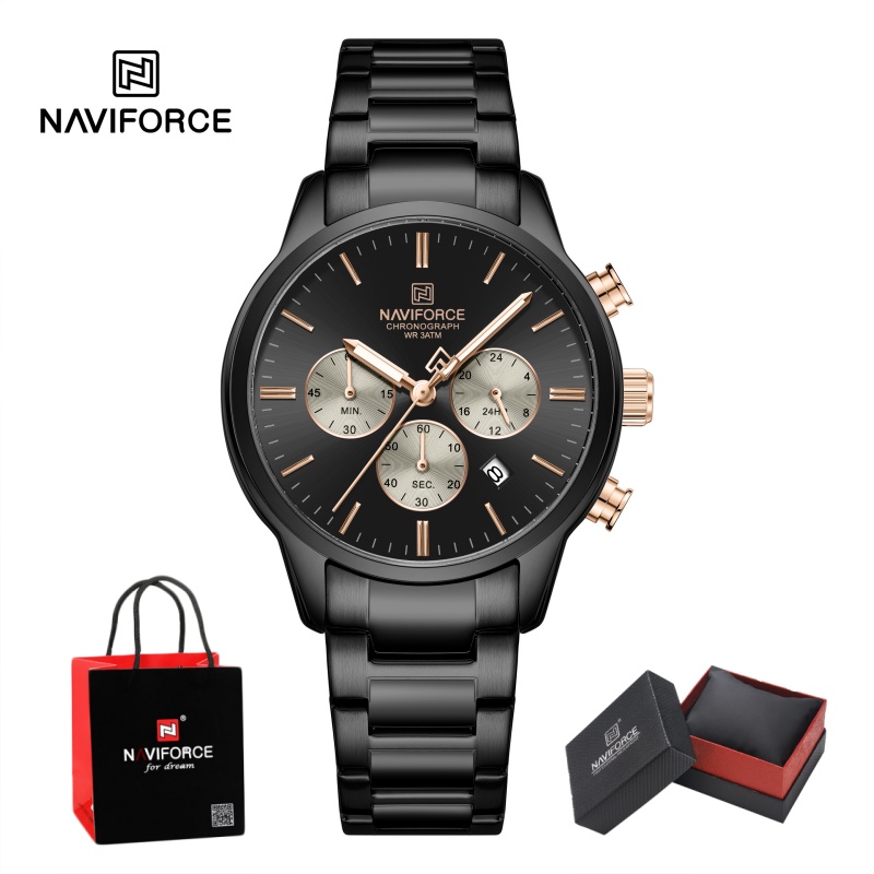 NAVIFORCE メンズクォーツクロノグラフウォッチ 防水 - Watch Display Box のレビューと価格