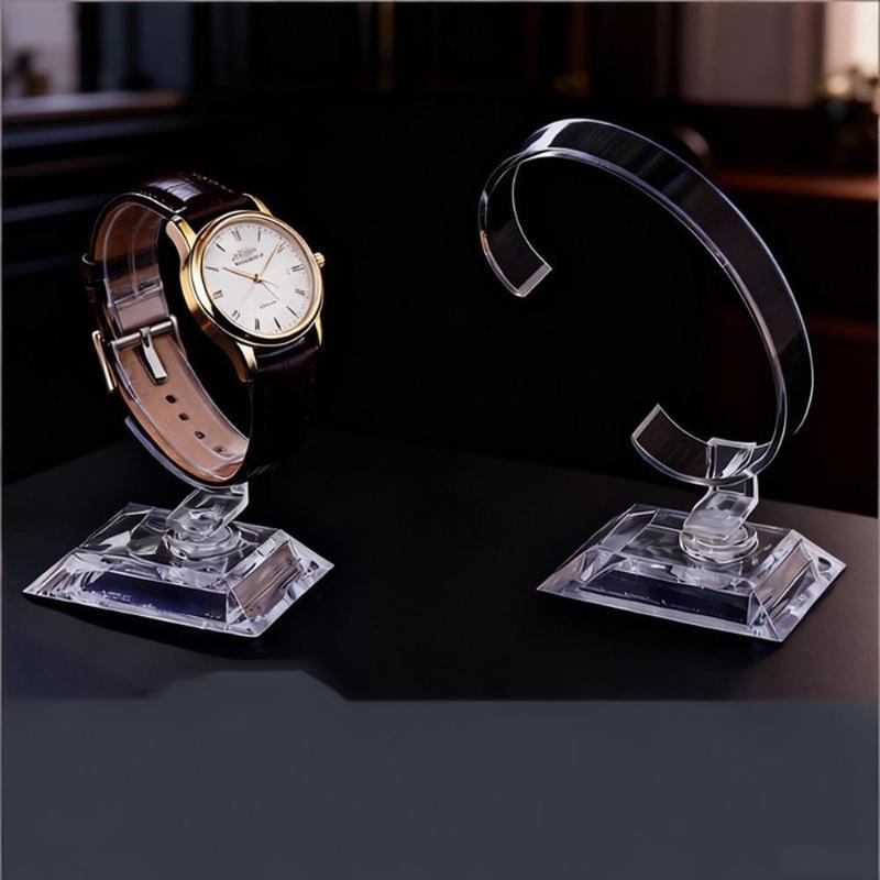 5個入り腕時計ディスプレイスタンド、Cサークル透明ホルダーカ - Jewelry And Watches Inc のレビューと価格